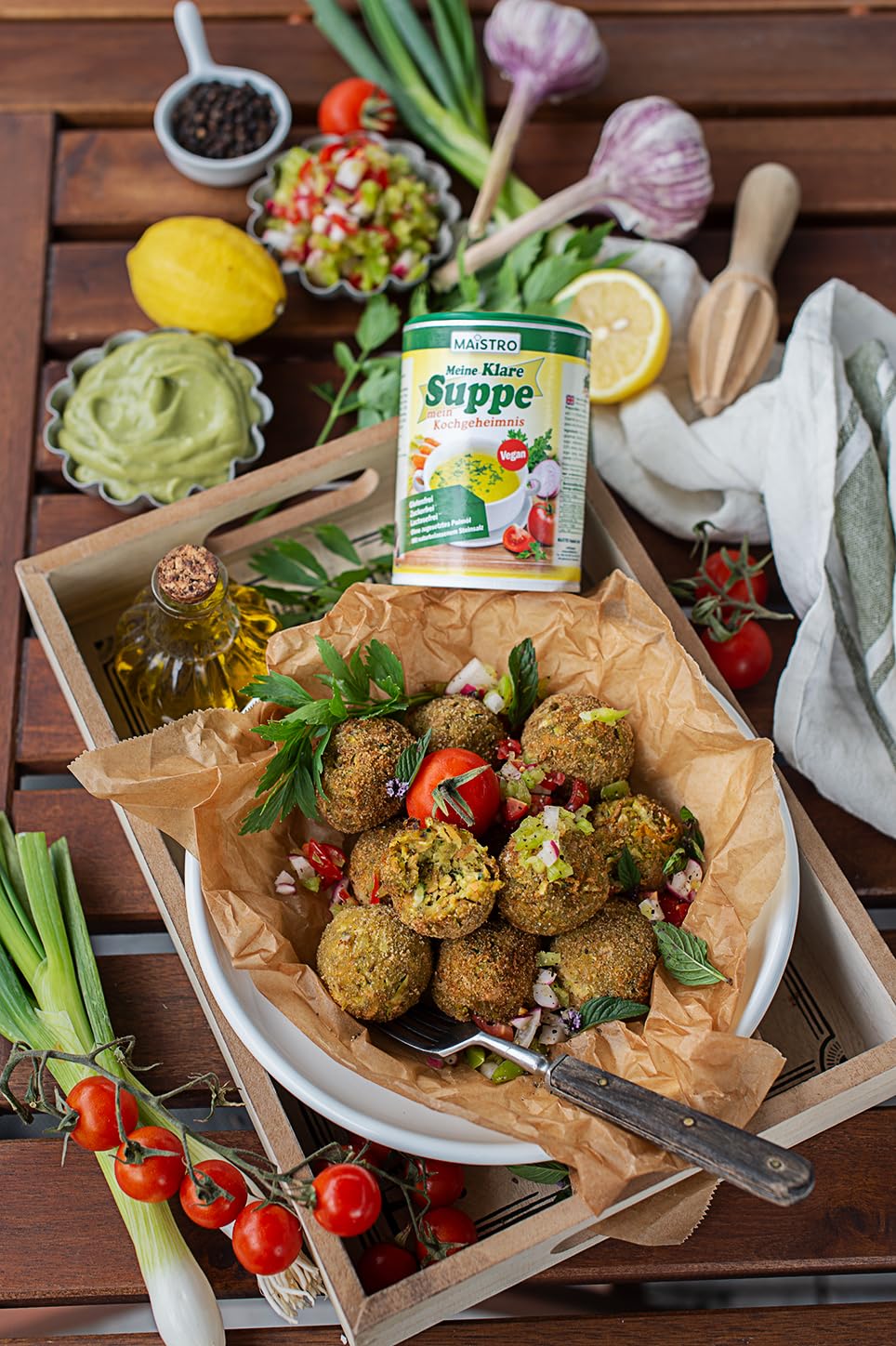 Bouillon de légumes végétalien et assaisonnement, sans déclenchement allergène, sans graisse de palme, simple, rapide et délicieusement préparé. 900g / 45Liter soupe de légumes avec du sel naturel.