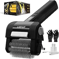 LNVUF Electric Grill Brush with LED Light, 800 RPM Motor, Cordless Rechargeable 304 Stainless Steel Head for Effortless BBQ Cleaning