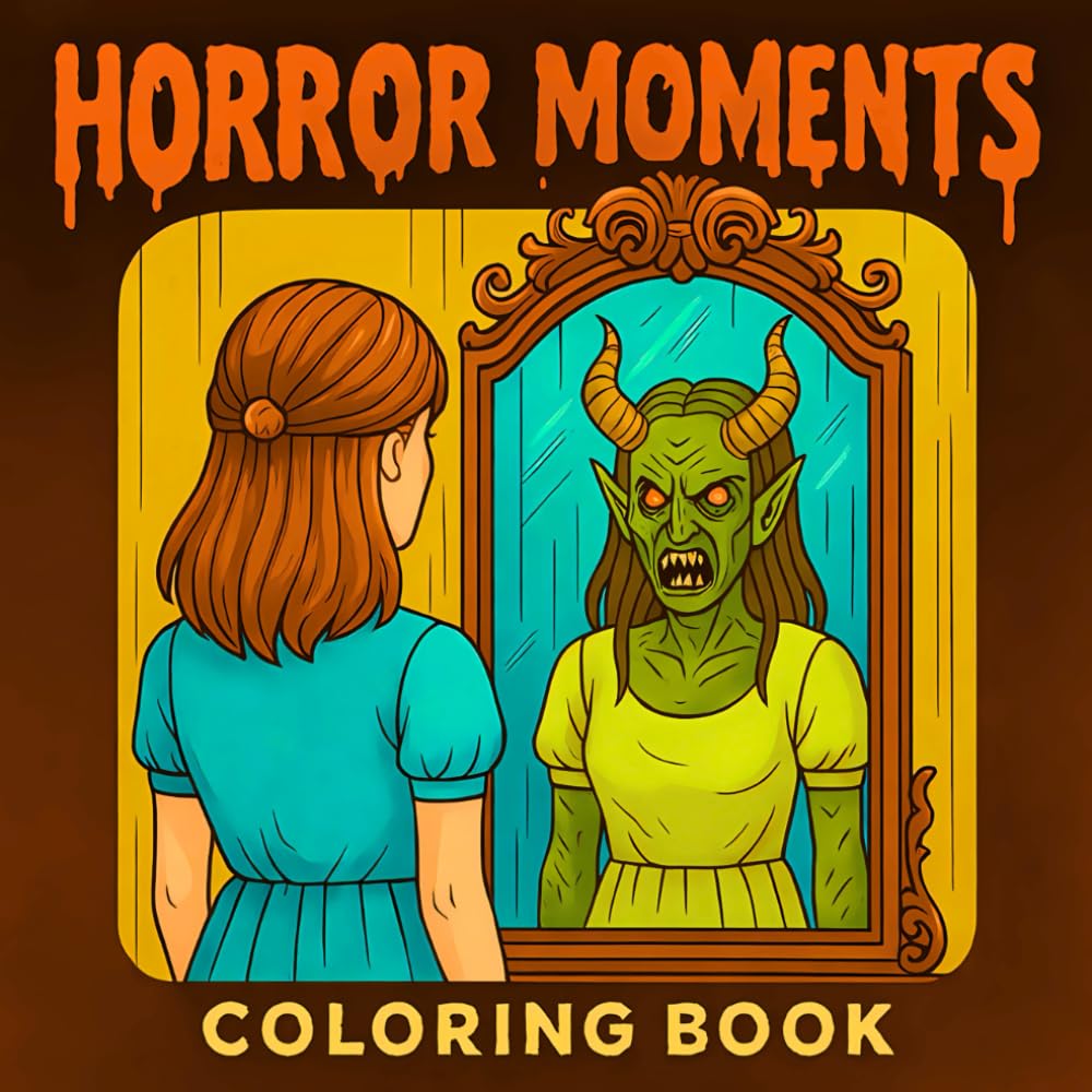 Horror Moments Coloring Book: 50 Very Scary Coloring Pages for Adults – Featuring Dark Scenes with Zombies, Haunted Houses, Creepy Dolls, Demons, and More