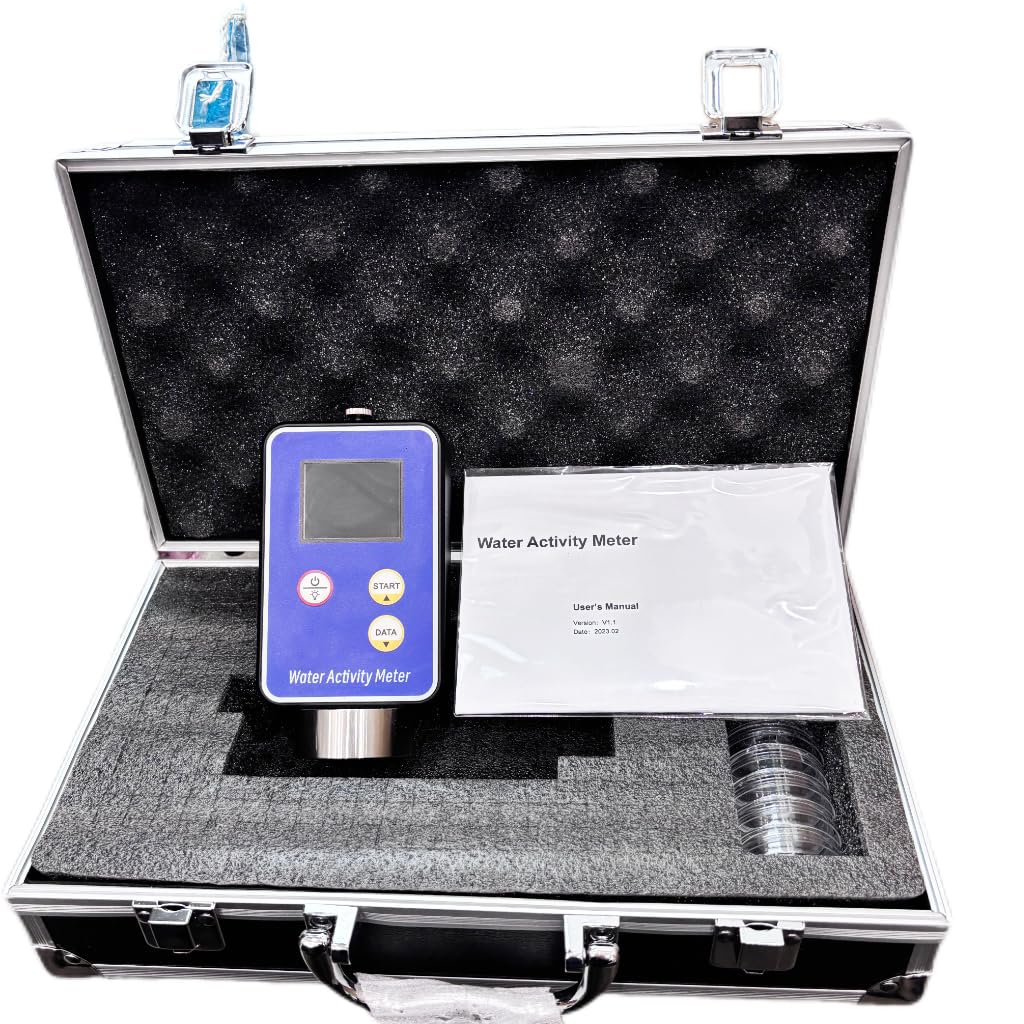 Food AW Tester Water Activity Meter Monitor with Range 0.00-1.00aw Accuracy ±0.02aw Resolution 0.01 for Bread Milk Tea Sauce Solid Liquid and Pasty Samples