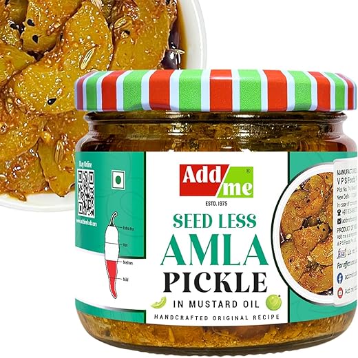 Add me Seed less Amla Pickle in mustard oil 300gm | ready to eat handmade amle awle ka achar Glass pack