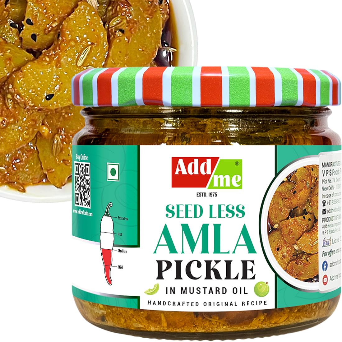 Add meSeed Less Amla Pickle in Mustard Oil 300gm | Handmade awle ka achar Glass Jar