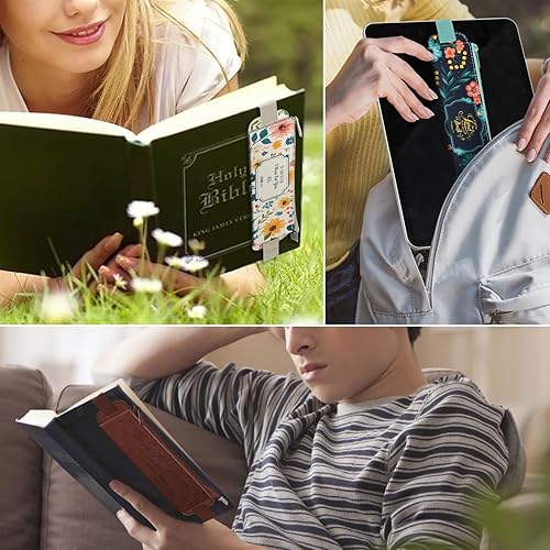 Vista 13 de FINPAC Paquete de 2 soportes elásticos para bolígrafos para cuaderno, soporte de cuero para bolígrafos, bolsa con cremallera para lápices