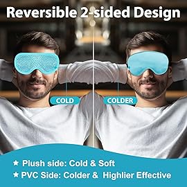 BeeVines Gel Eye Mask, 2 Pack Cooling Ice Masks for Puffy Eyes for Men & Women, Cold & Warm Compress for Post Surgery, Puffiness, Allergies, Sinuses & Migraines Treatment(Blue & Purple)