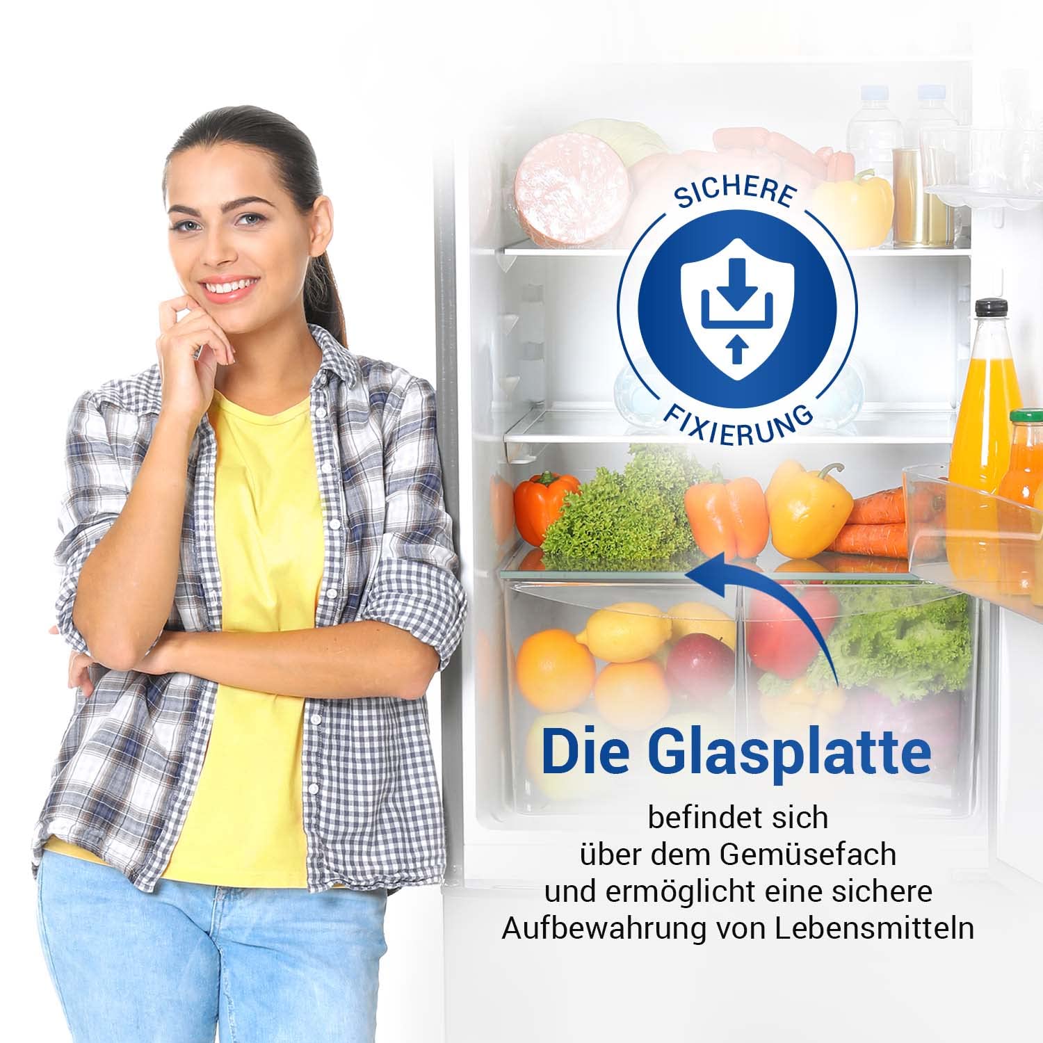 BAZEITFLOW Kühlschrank Glasregal Aus Gehärtetem Glas - Universeller Ersatz Für Mehr Ordnung