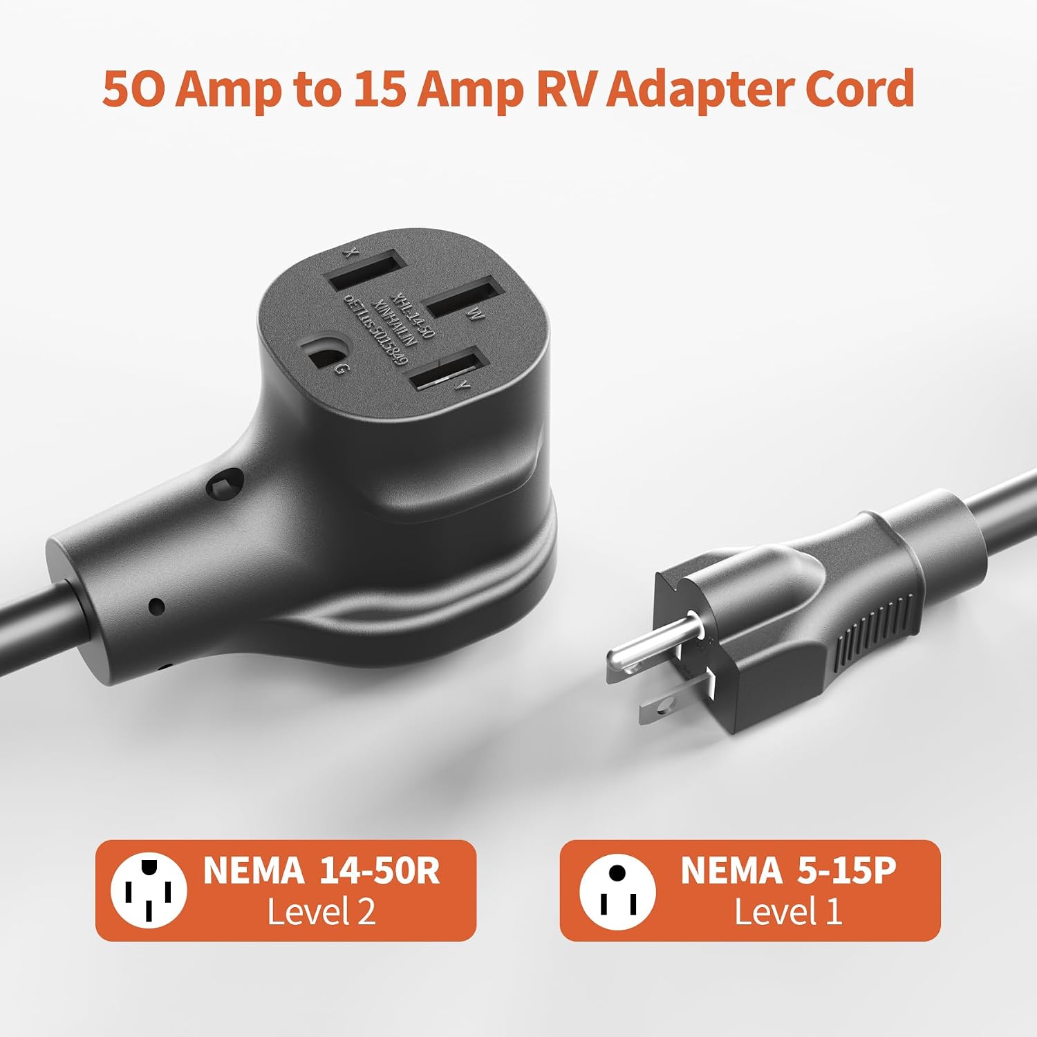 Alxum NEMA 5-15P Male to 14-50R Female Adapter,50 Amp to 110V Adapter