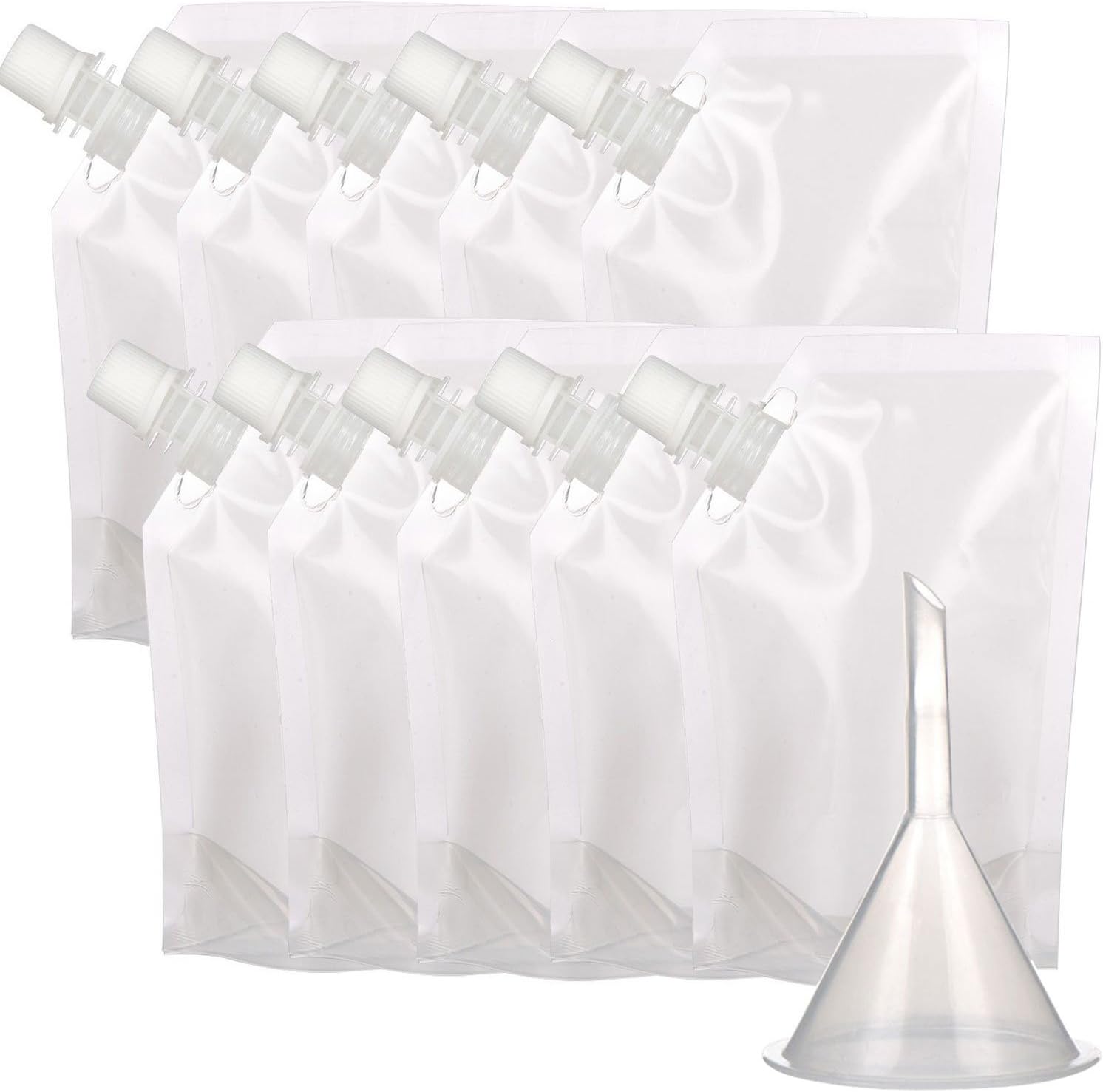 Shappy 10 Pieces Drinks Flasks Liquor Pouch Reusable Drinking Flasks Concealable Plastic Flasks