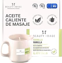 BEAUTY IMAGE Vanilla Massage Candle - Large - Energizing Vegetable Butters, Vanilla and Cocoa [80g of 4 to 5 Full Body Massages] Hot Oil for Professional Massage