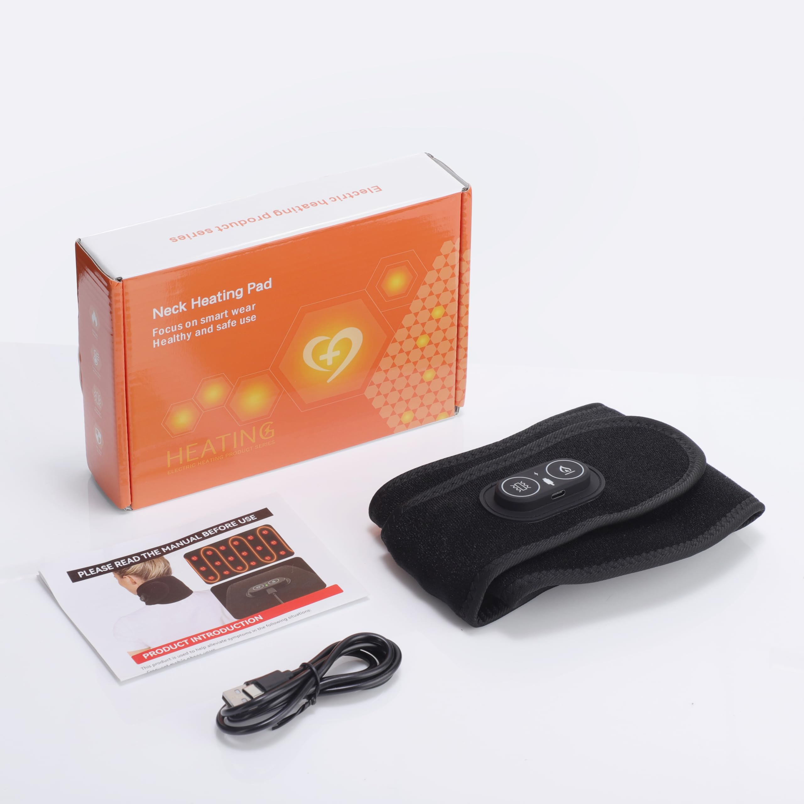Coussin Chauffant Pour Le Cou Sans Fil Avec Massage Vibrant, Chauffeur De Cou Portable Avec Lumière Rouge 660nm, 3 Niveaux De Chaleur, 3 Modes De Vibration Et Batterie 3000mAh, Longueur 85cm