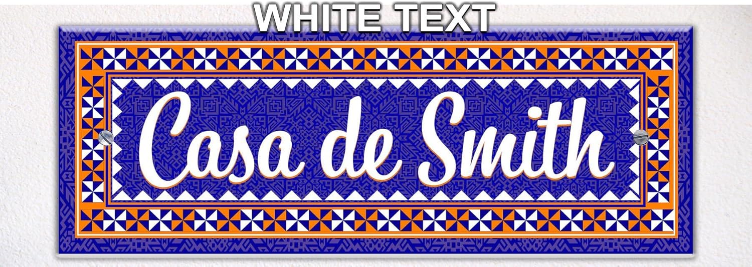 Spanish Tile Blue Themed Ceramic Tile House Number Large Address Plaque