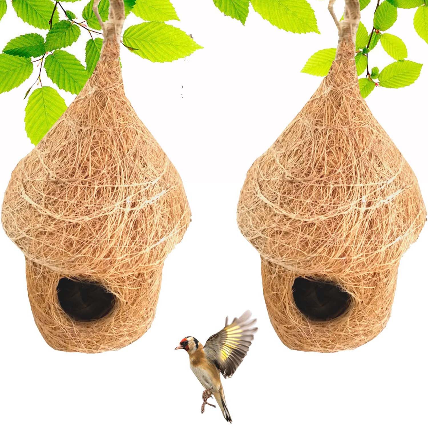 WOODAXEN HUT Bird House with Hanging Hooks U CAN Place Anywhere Pack of 2 Bird House (B0CVQPQFX2) Amazon Price History, Amazon Price Tracker
