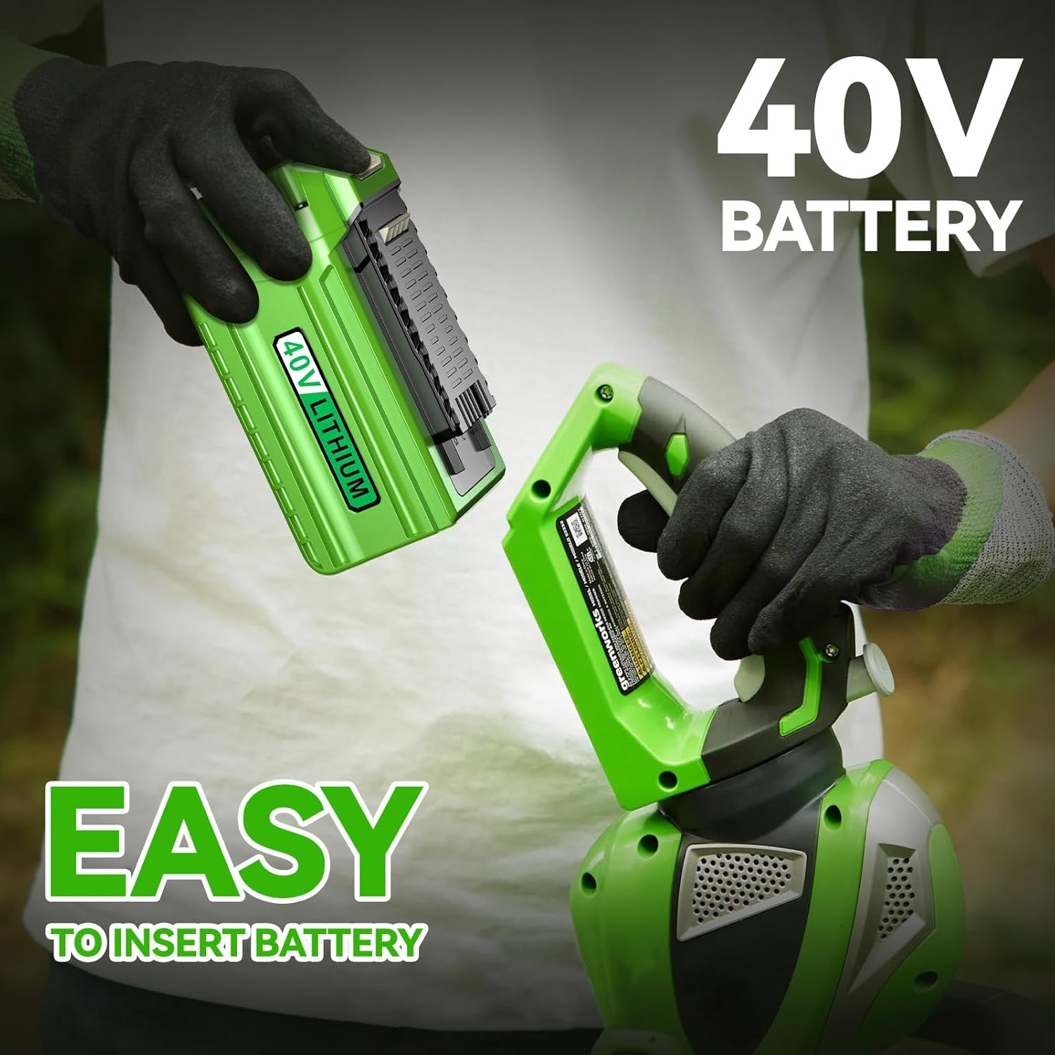 29472 40V 6.0Ah Battery Replacement for GreenWorks 40V Battery 29472 29462 29252 20202 22262 25312 25322 20642 22272 27062 21242 G-Max Cordless Power Tools