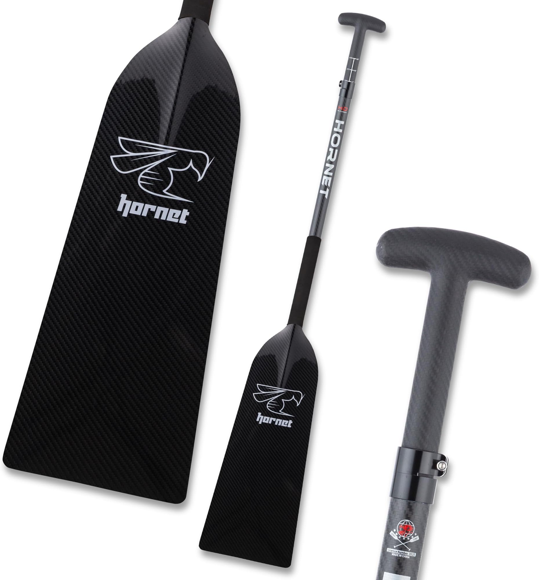 Dragon Boat Paddle - Black Glossy - Adjustable Carbon Fiber Dragon Boat Paddle - IDBF Approved - Dragon Boat Accessories