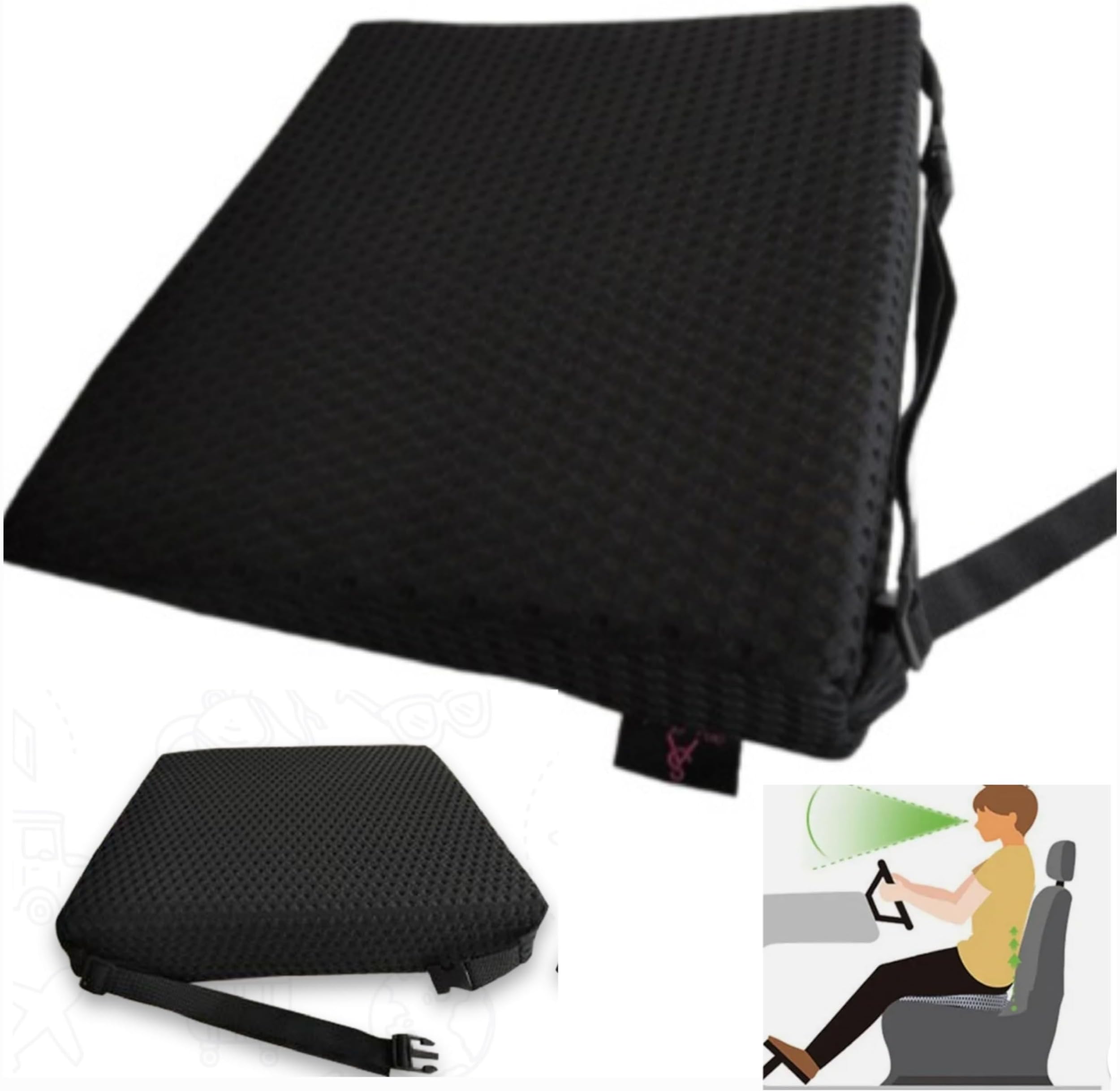 TD® Coussin lombaire voiture conducteur ferme massant coton oreiller de soutien du dos ergonomique bureau chaise soulager douleur