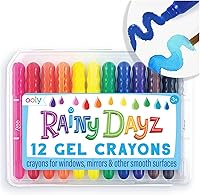 Vista 9 de Ooly Smooth Stix - Crayones de gel para niños y adultos con pincel, juego de 6 colores arcoíris de acuarela para vidrio y papel con estuche, juego