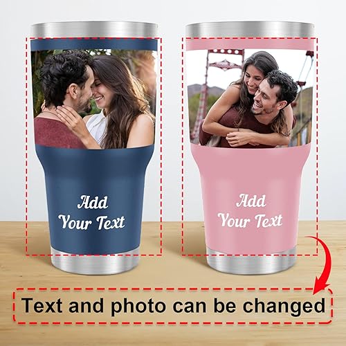 Miniatura 2 de Vasos personalizados de 30 onzas con imagen, texto, nombre, vaso aislado personalizado con tapa y pajitas, regalos personalizados con cumpleaños,