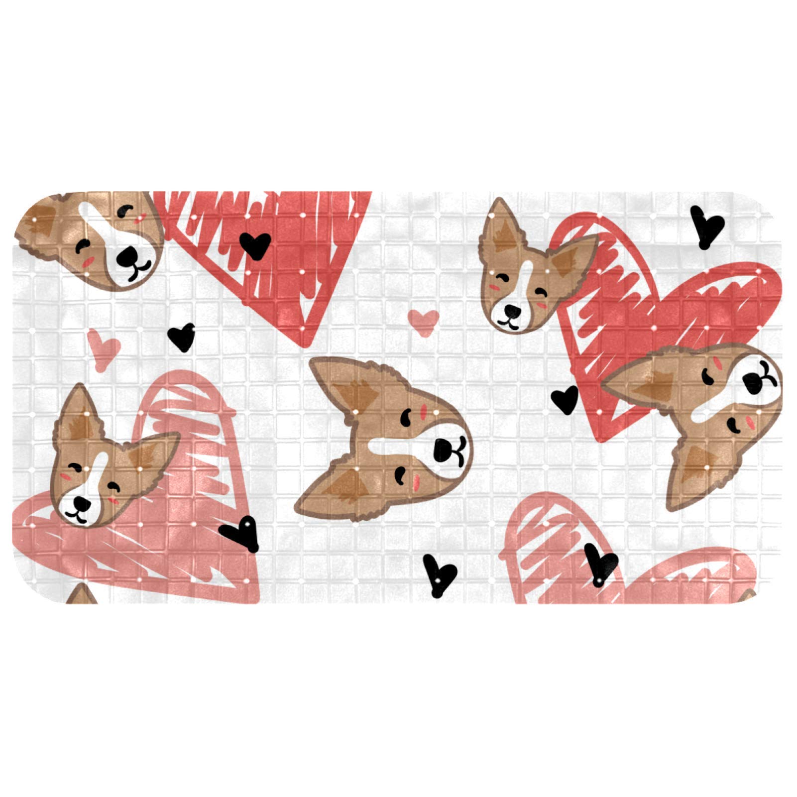 Alfombrillas para bañera de bebé con masaje relajante y tierno diseño de Corgi