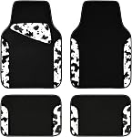 CAR PASS Imperméable Universal Car Tapis de sol, imprimé léopard Car Mats pour SUV,Vannes, sedans, camions, ensemble de 4pcs Car Tapis avec talon de conducteur et dos de nichons, Leopard Car Accessoires Gray Leopard