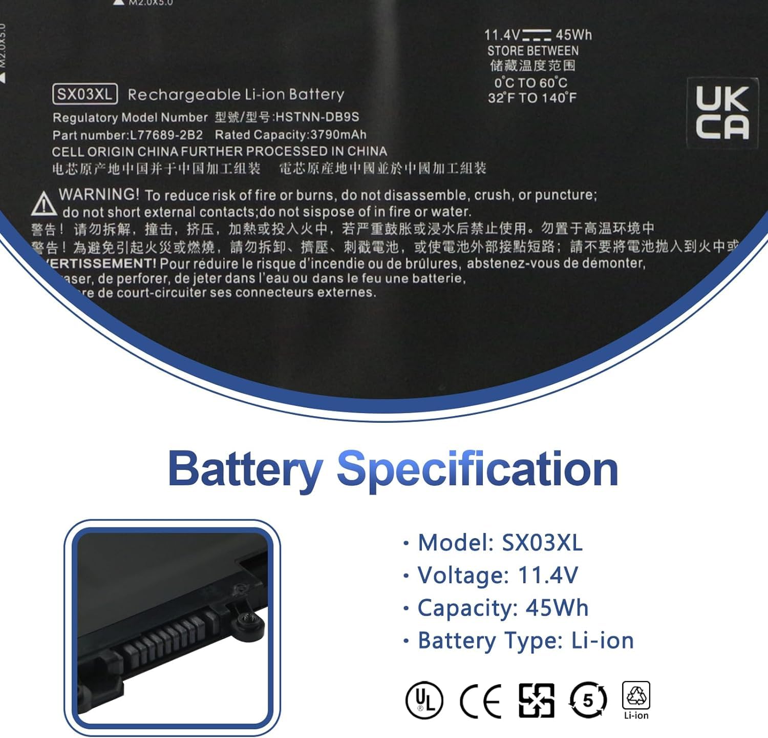 SX03XL Laptop Battery Compatible for ProBook x360 435 G7 1F3G6EA