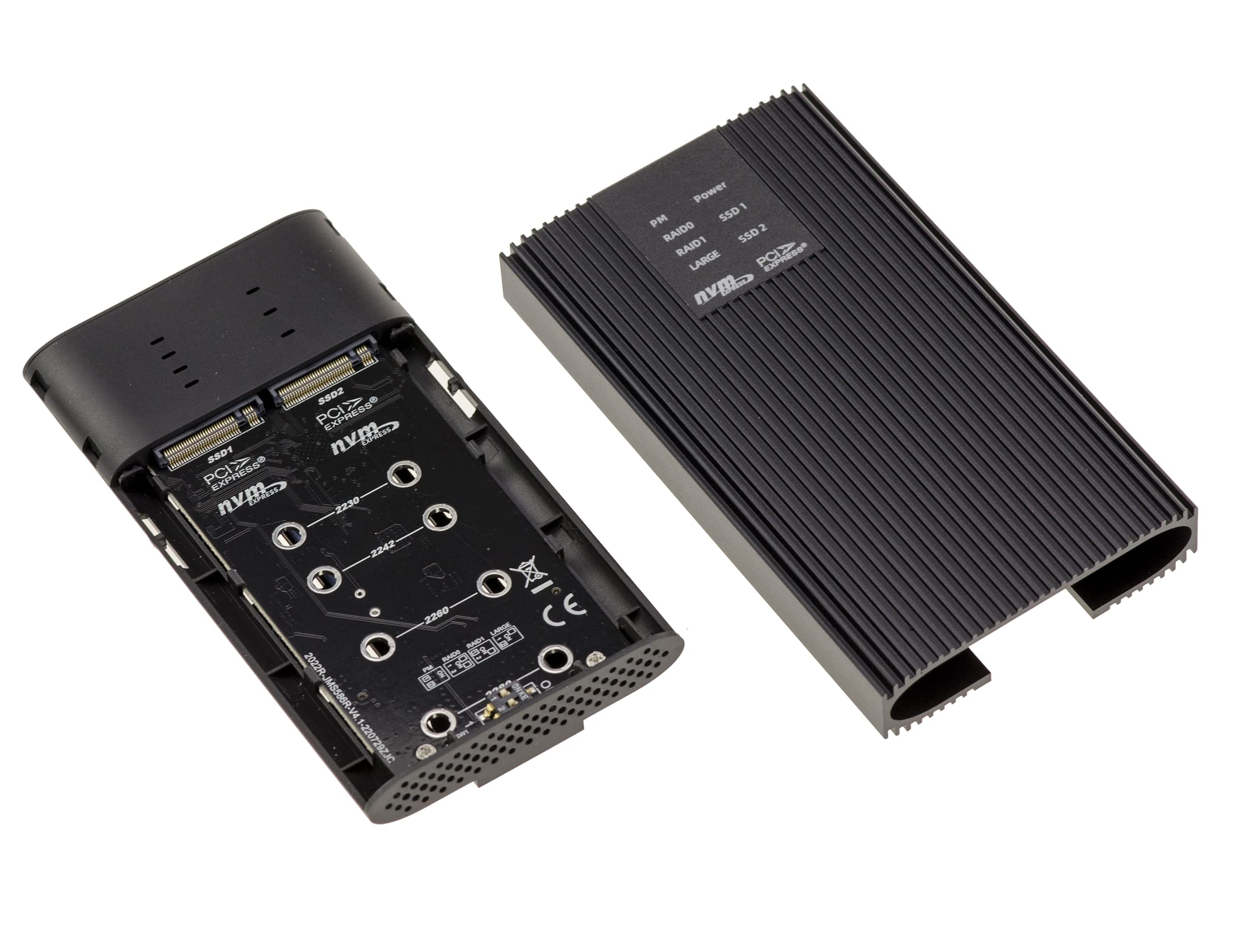 KALEA-INFORMATIQUE Aluminiowa obudowa USB 3.2 10G na dwa dyski SSD M2 NVMe. Niezależny montaż dwóch dysków lub w konfiguracji Hardware Raid 0 1 Large. Interfejs USB A lub C