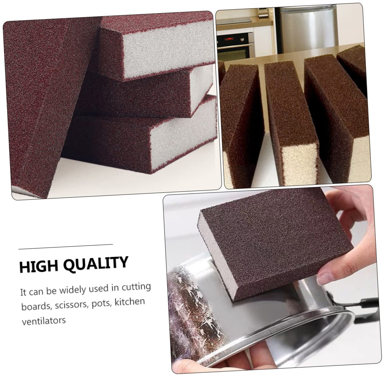MAGICLULU 12piezas Unidades Esponjas De Lijado Multifunción para Limpieza De Ollas y Sartenes Esponjas Abrasivas para Cocina Uso Mojado y Seco Elimina Óxido y Suciedad