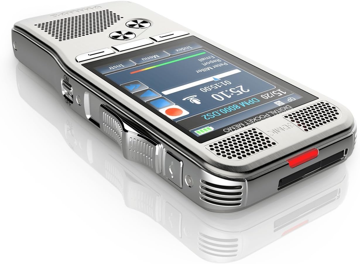 Philips DPM-8000 Professional Digital Pocket Memo with Cradle and Speechexec Pro Software : Electronics