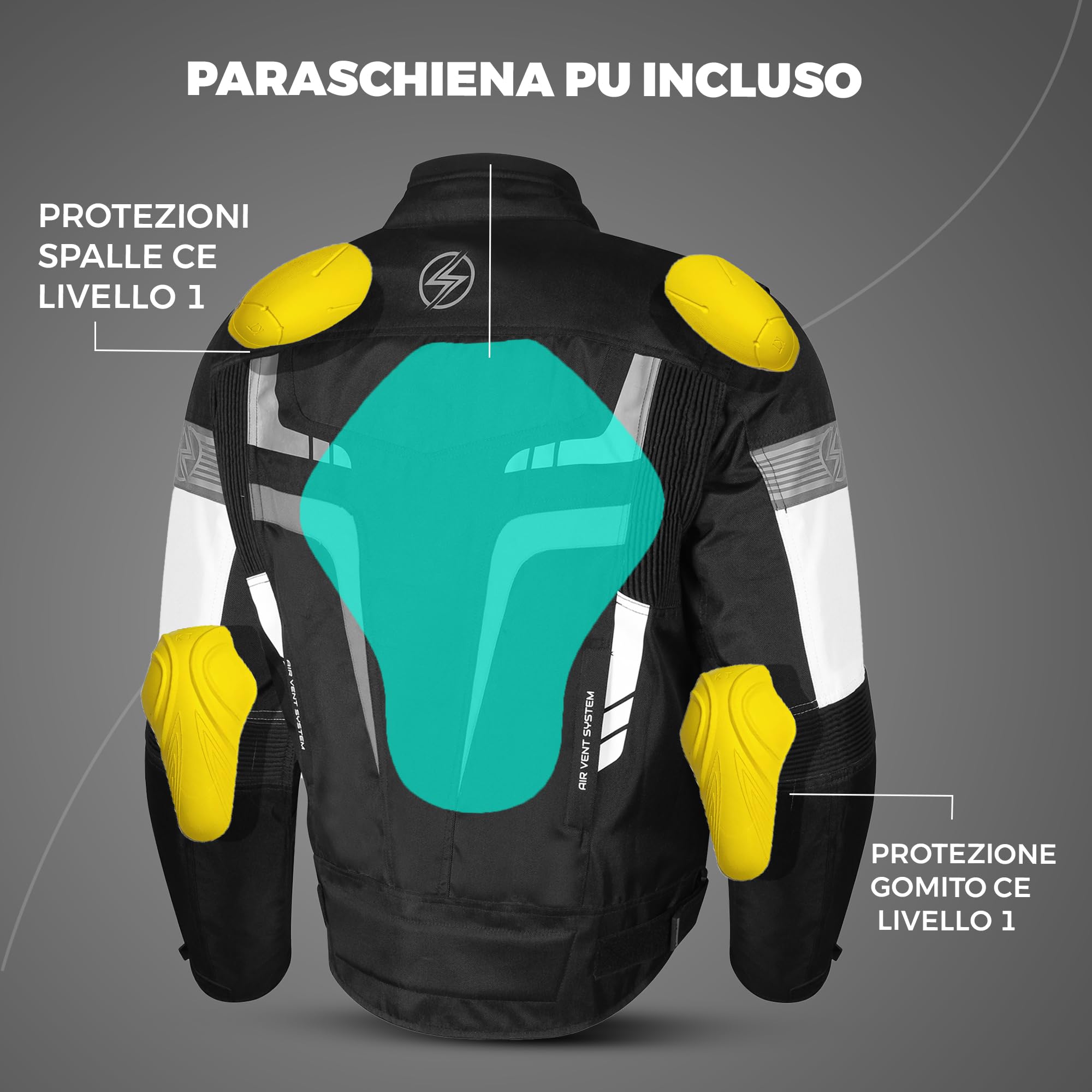 Genérico STORM Chaquet moto para hombre de pana impermeable protectora homologada CE para carreras para todas las estaciones con brazos desmontables