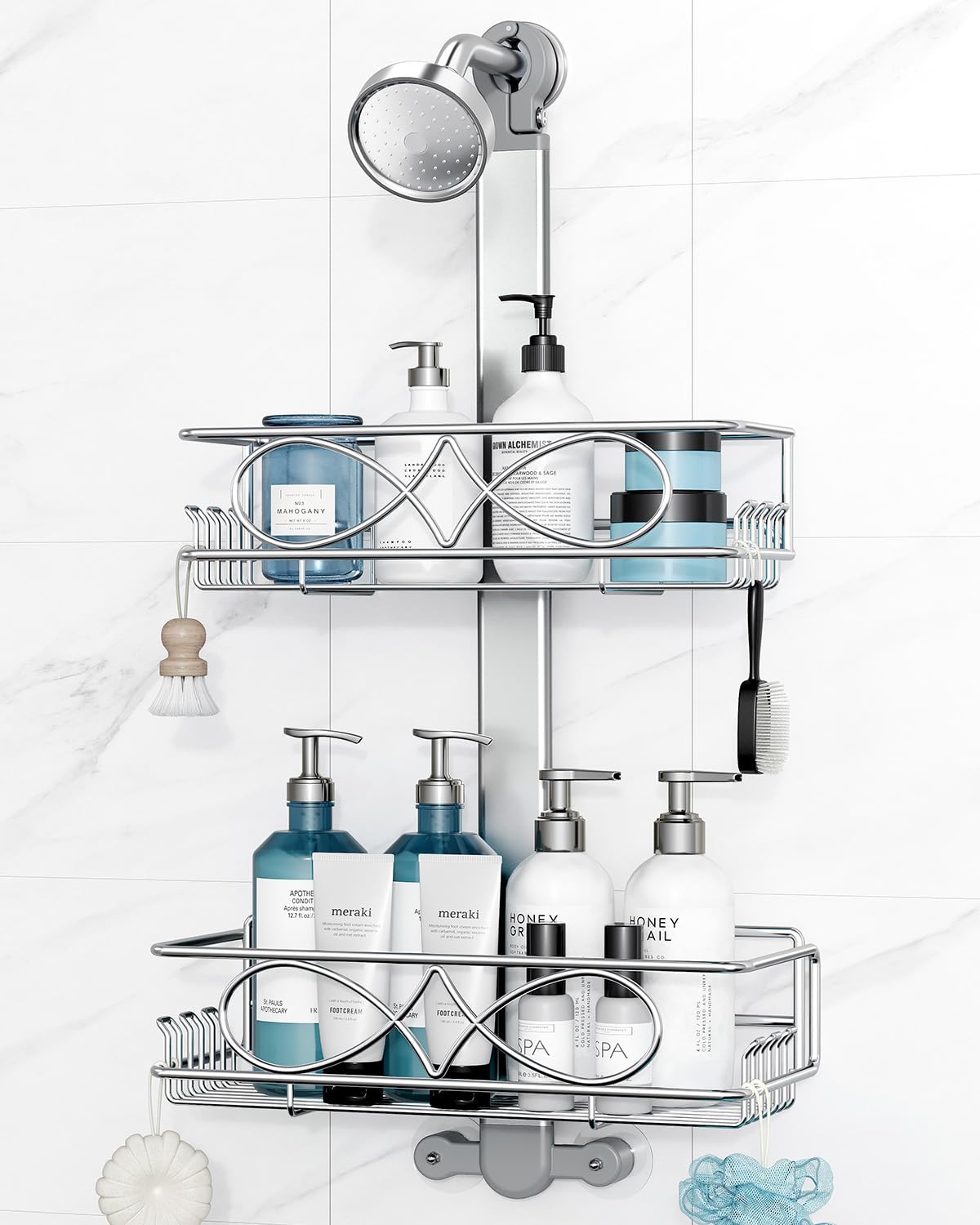 ODesign 2 Tier Stainless Steel Anodized Aluminum Shower Caddy