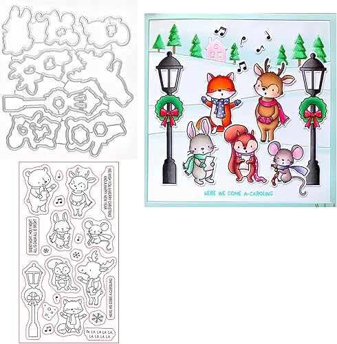 FA La La La - Juego de sellos y troqueles de silicona transparente para hacer tarjetas, plantillas de corte para álbumes de recortes, álbum de