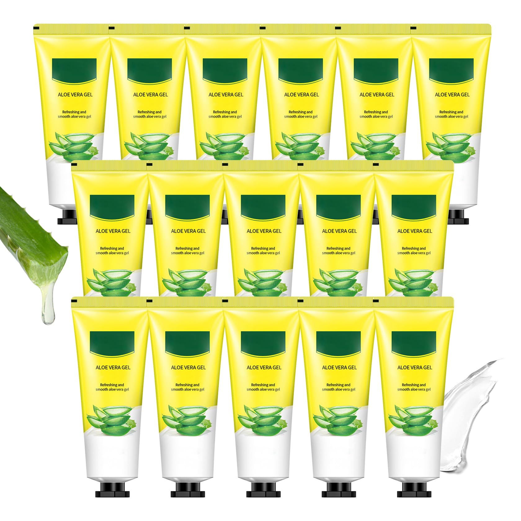 JunKuJK 16PCS Aloe Vera Gel for Face,Made within 100% Organic Aloe Vera Gel,Natural Hydrating Pure Vera Moisturizer for Soothing Skincare,Moisturizing