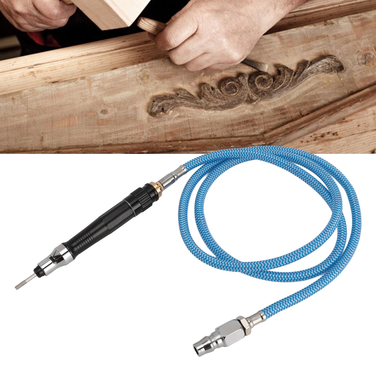 Mini die Grinder Pencil Grinder Compressed Air, 70000rpm, NPT1/4in Connection, Mini Fine Grinder with 3mm Collet and 10 Bits