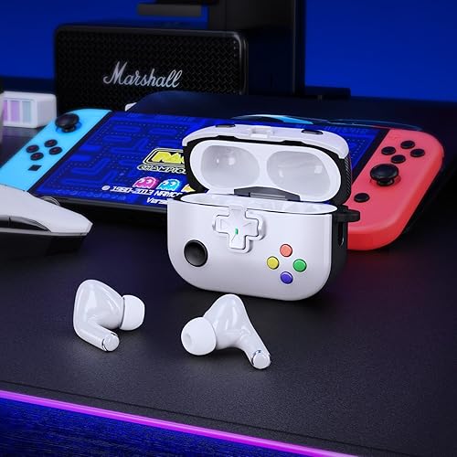 Miniatura 2 de AIRSPO Funda para AirPods Pro de 2 generación con kit de limpieza, diseño clásico de jugador de juego, funda protectora rígida militar para Apple