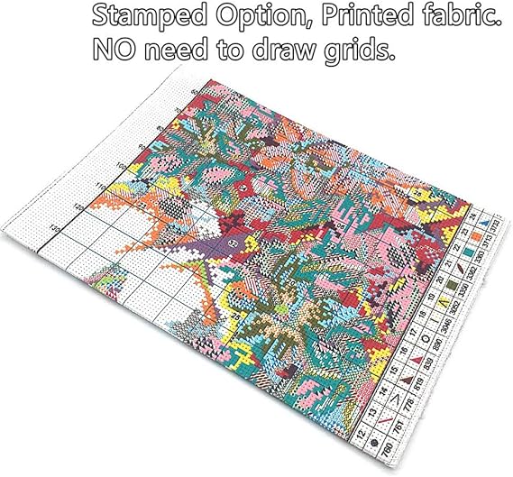 Cross Stitch Kits, Awesocrafts Butterfly Love Flower Easy Patterns Cross Stitching Embroidery Kit Supplies Christmas, Stamped or Counted (Butterfly, Stamped)