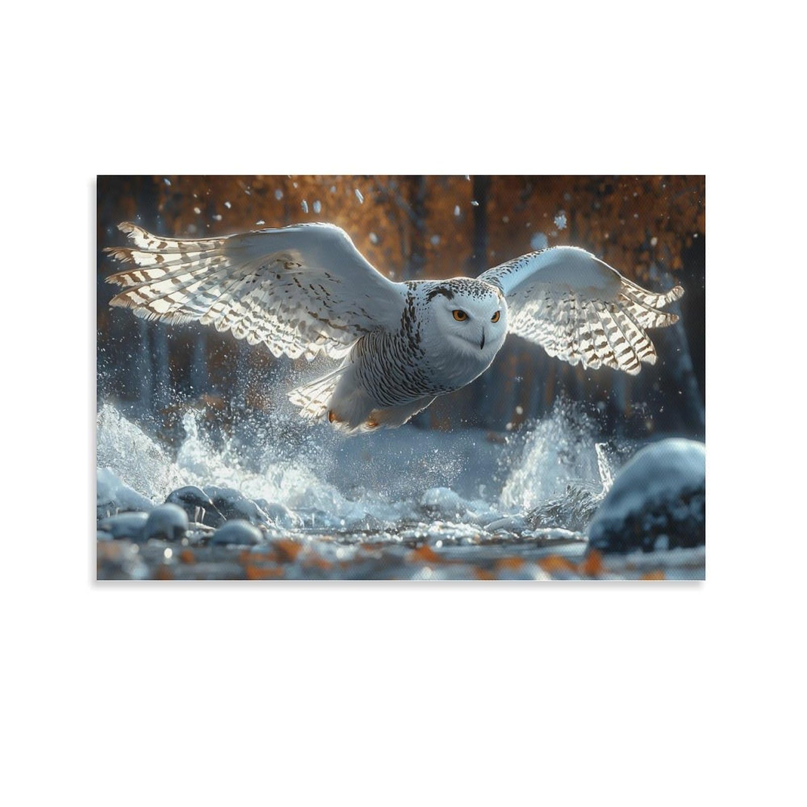 Yyvkpmlxc Unframe-Style-5 Wall Art Owl Painting Canvas Prints Wildlife Giclee Artwork Painting Pictures Ready To Hang For Home Decor Decoration Gift 16X24inch(40X60cm)