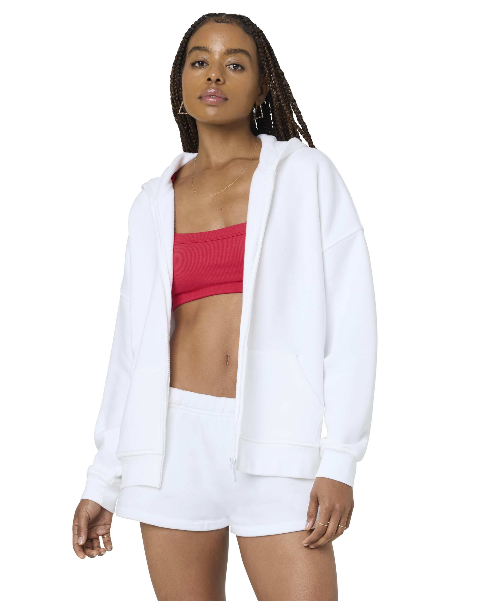 florence by mills Women's Cozy Crush Oversized Zip Hoodie