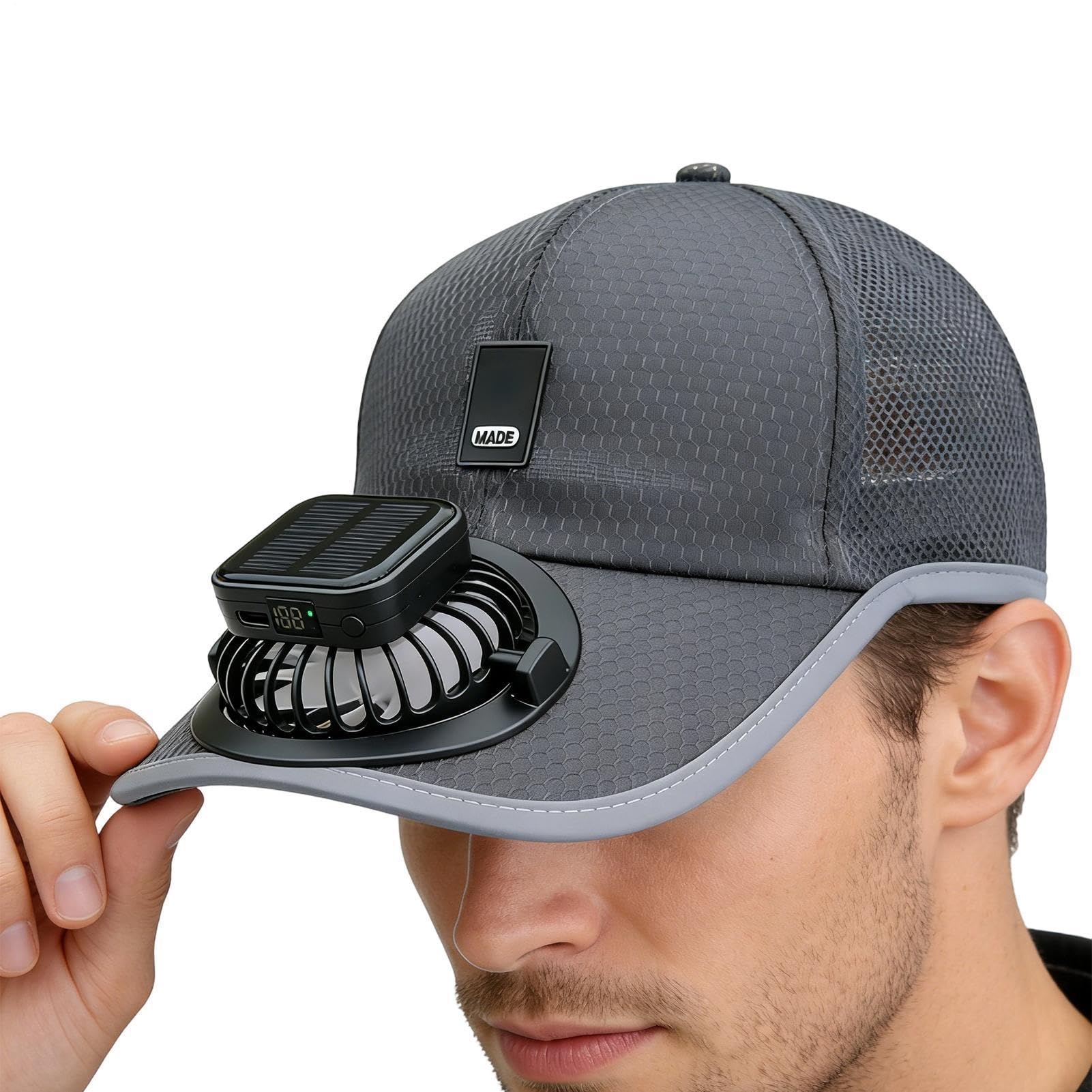 Genérico Sombrero con Ventilador Solar | Cargador USB Gorra de Viento de Ala Ancha,Sombrero Solar con Ventilador - para Actividades al Aire Libre, Playa, Campamento, Senderismo, Jardinería, Trabajo