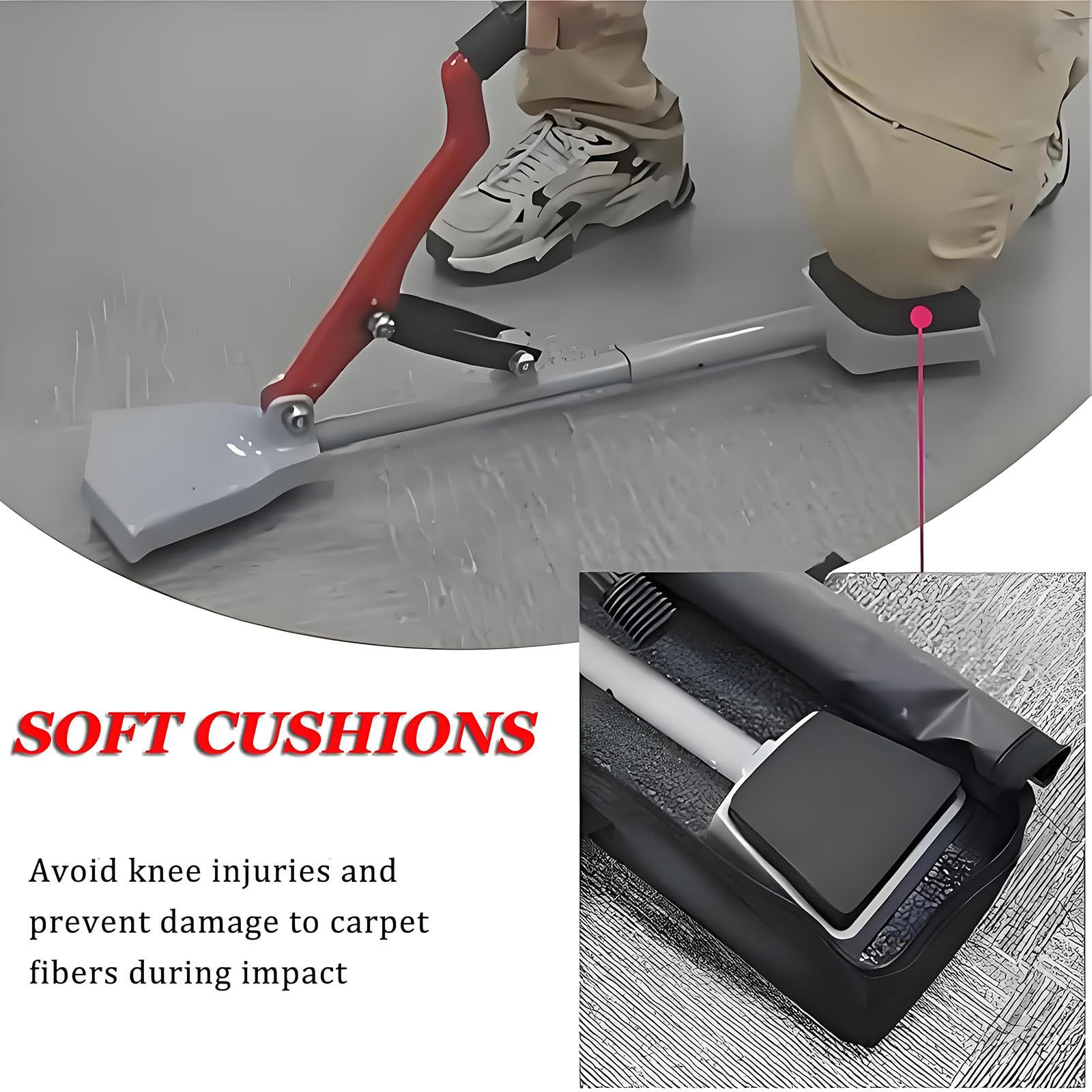 Kit de civière portable pour moquette avec genouillère pour assortir les motifs et réparer les coutures, outils d'installation de tapis