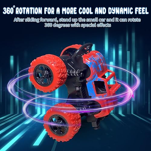 Miniatura 2 de Camiones de juguete para niños, autos accionados por fricción en la carretera, mini camión de salto para empujar y llevar, juego para niños y niñas