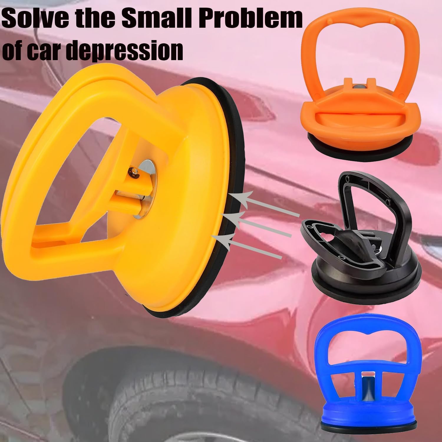 Car Dent Puller Repair Kit,Powerful Car Suction Cup Dent Puller Kit Handle Lifter,Car Dent Removal Kit,Car Dent Remover Tools for Auto Body Dents Remove,Glass,Screen,Tiles Lifting Objects Moving (A)
