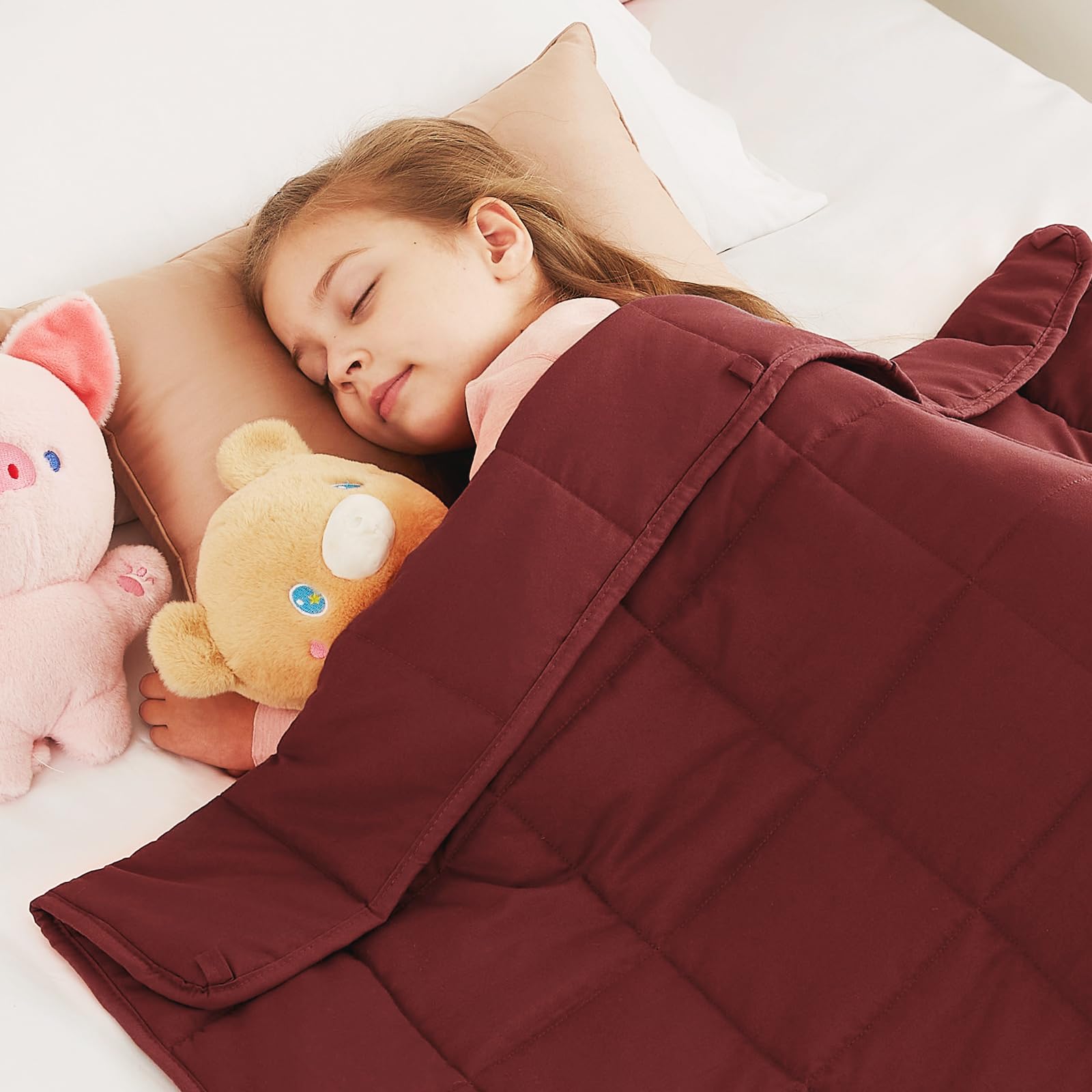 Photo 1 of CuteKing Weighted Blanket 5 lbs, 36" x 48", Claret Red