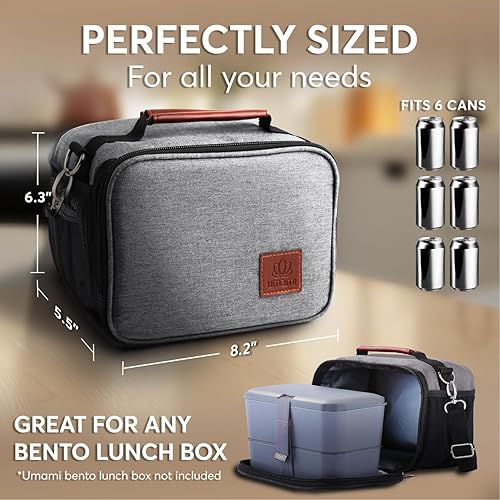 Vista 4 de Umami Lonchera para adultos para mujereshombres, pequeña bolsa aislada, capacidad perfecta, reutilizable y fácil de limpiar, bolsa de almuerzo