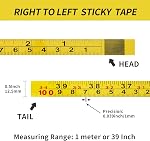 2Pcs Steel Self-Adhesive Measuring Tape, Imperial & Metric Tape Measure Sticker Ruler, Left to Right and Right to Left Stick on Tape Measure for Workbench, Woodworking, Saw & Drafting, 100cm/39Inch