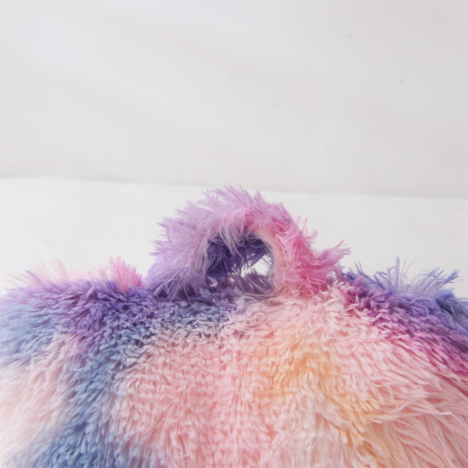 A Nice Night Faux Fur Reading Pillow Bed Wedge Large Adult Children Backrest with Arms Back Support for Sitting Up for Bedrest,PinkPurple - Image 8