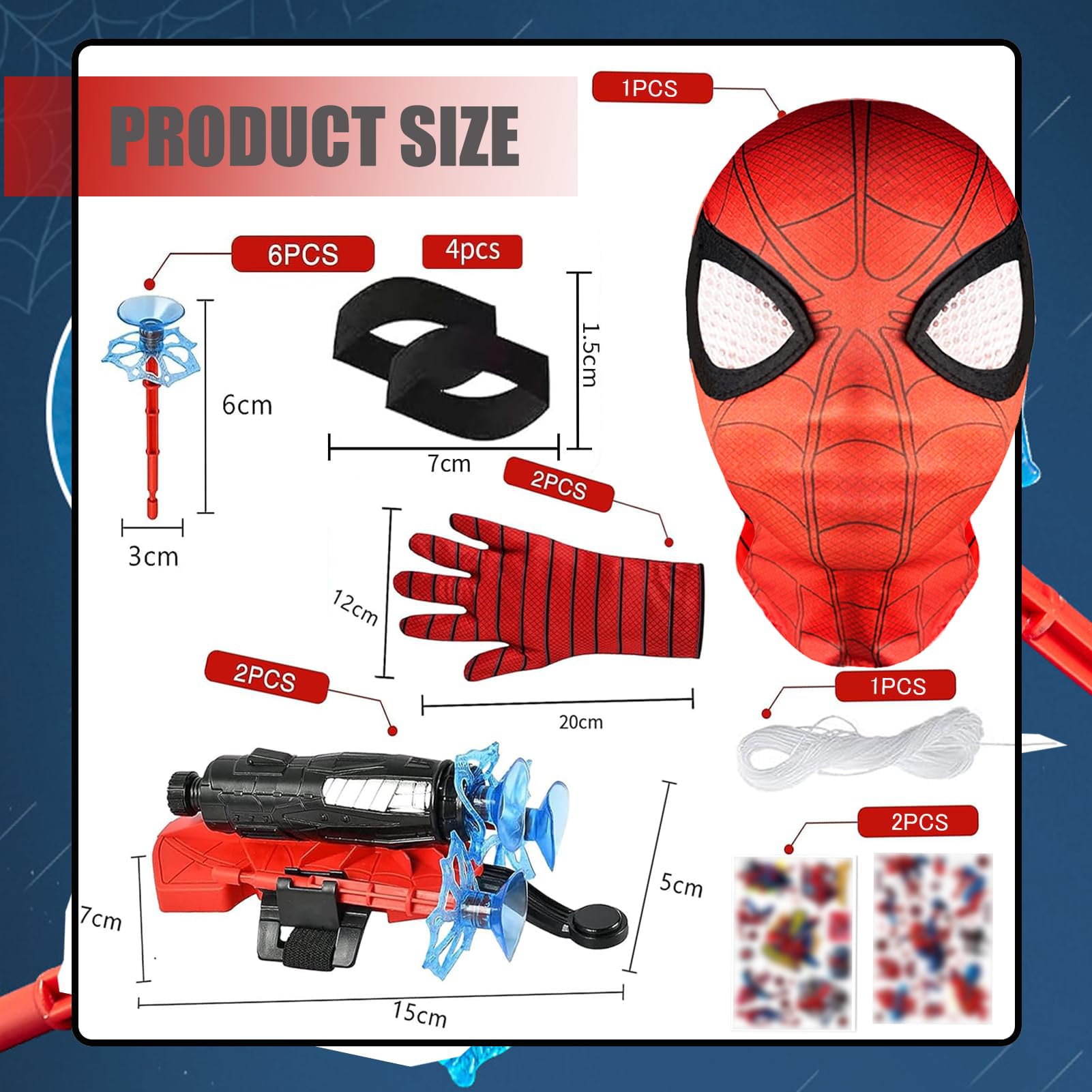 DOSHKA Lot de 1 Gants Lanceur, Lanceur Spiderman, Lance Toile Spiderman