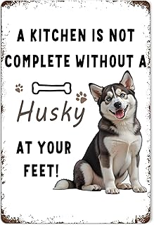 Funny Husky Gifts Kitchen Metal Signs,Funny Husky Tin Sign,Husky Decorative For Kitchen,Husky Gifts For Women Dog Lover 8x12 Inch