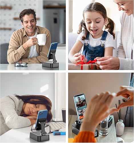 Miniatura 2 de Regalos para hombres y mujeres, soporte de teléfono con altavoz Bluetooth y soporte ajustable de teléfono celular de ángulo giratorio de 360 para