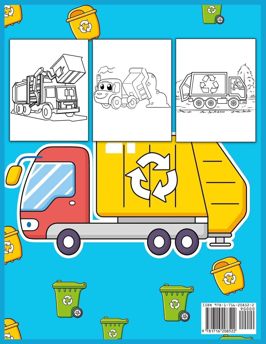 Müllwagen Malbuch für Kinder: Süßes Malbuch für Kleinkinder, Kindergärten, Jungen und Mädchen, die Lastwagen lieben (Kinderbuch)