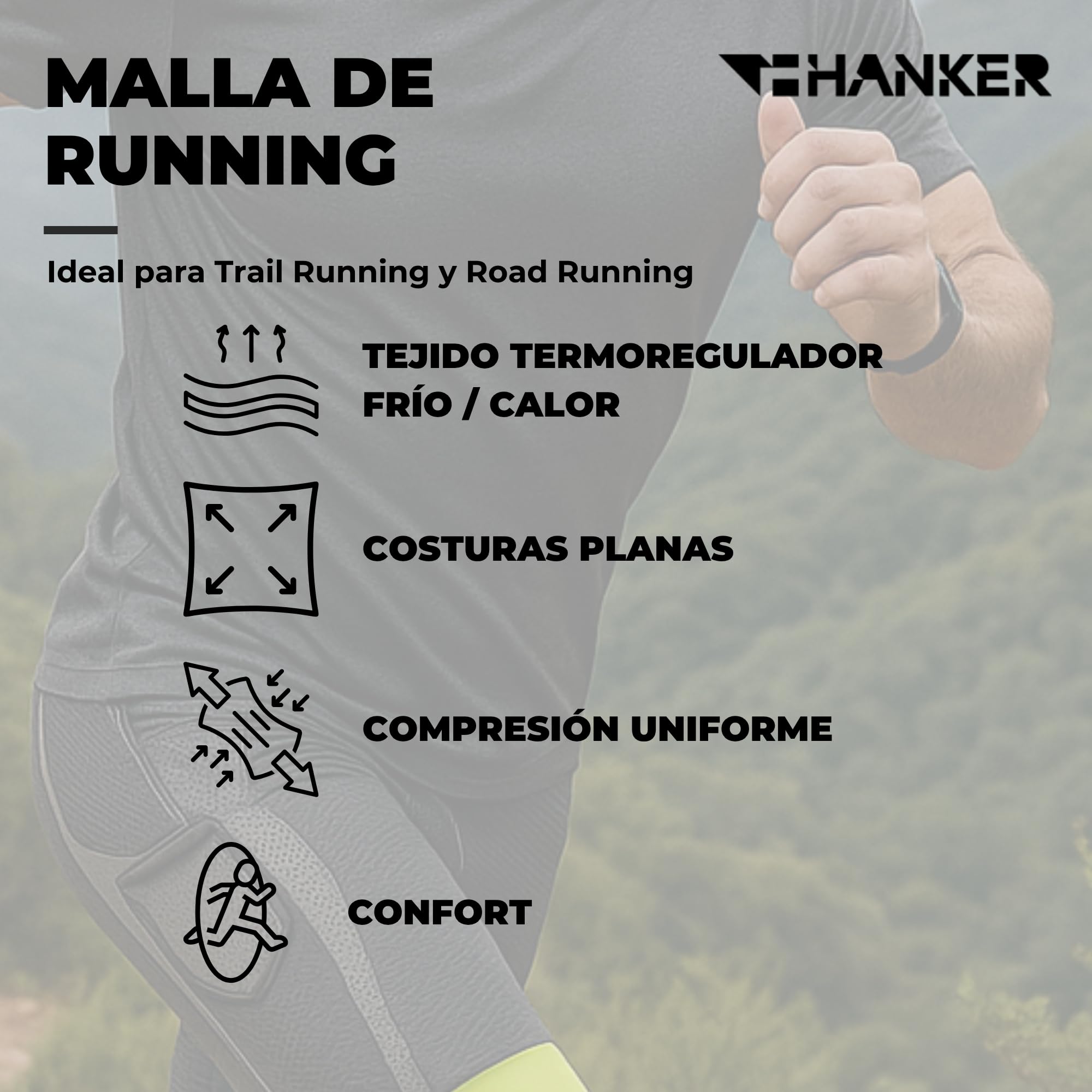 HANKER Kompressions-Shorts für Herren mit thermoregulierendem Gewebe, großen Taschen und flachen Nähten, ideal für Laufen und Trailrunnen