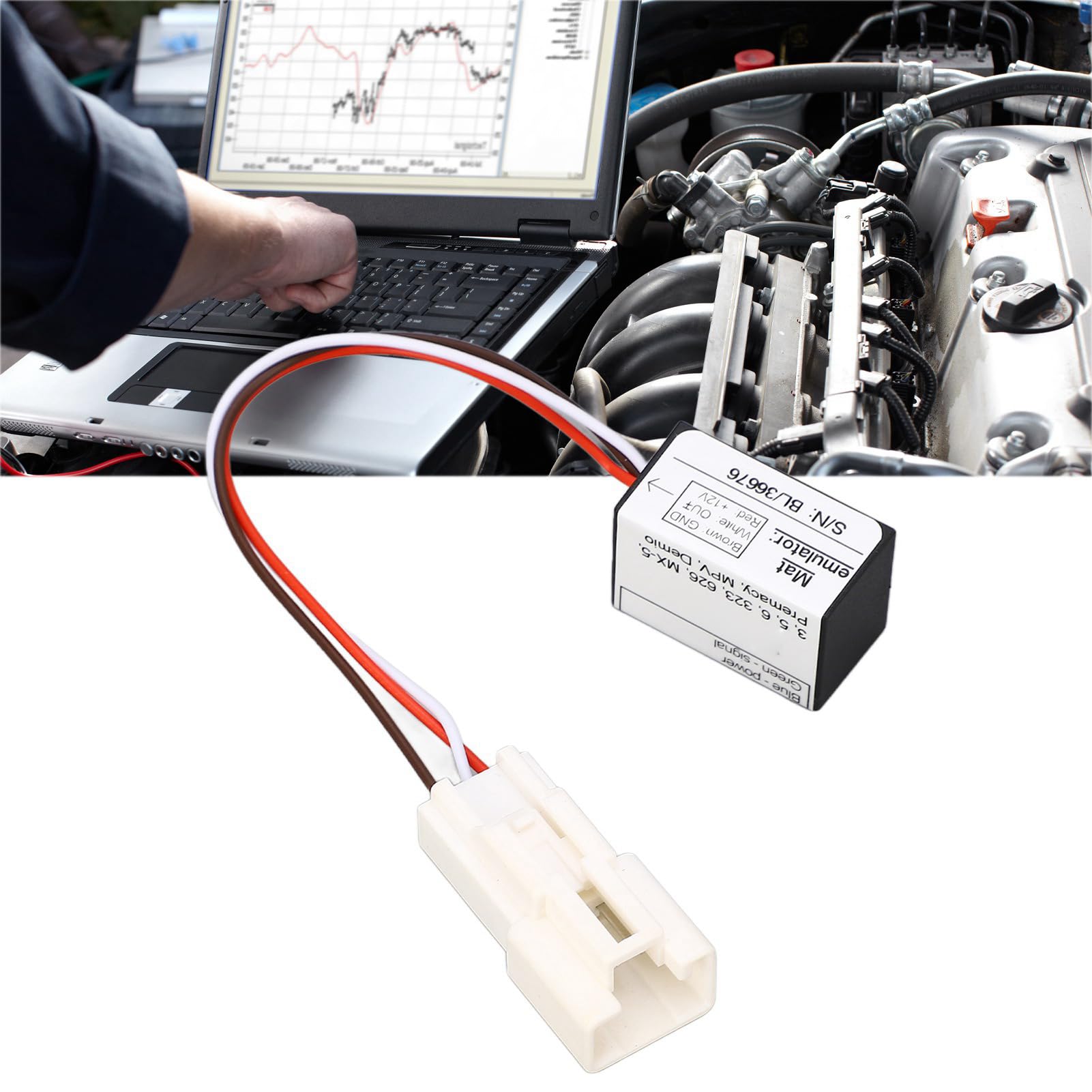 Walmeck SRS-Emulator, Sitzbelegungssensor-Diagnoseemulator, Sitzbelegungsmatten-Sensorsimulator für 323 626 Demio MX-5 Miata, Ersatz durch ABS-System, Sicherheitsschutz