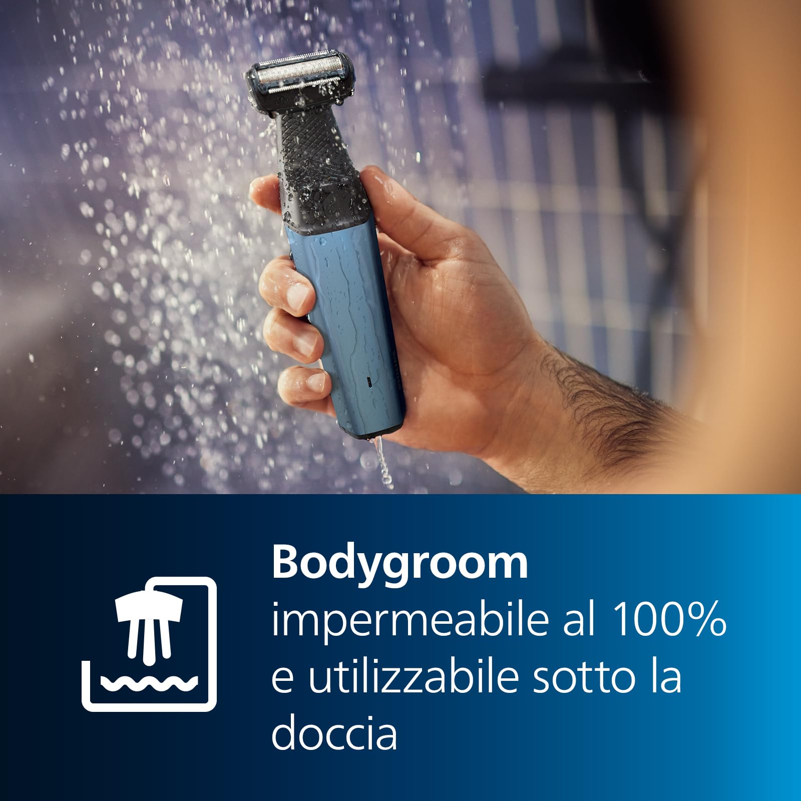 Philips Bodygroom Series 3000 Rifinitore impermeabile per inguine e corpo, rasatura precisa e confortevole, routine di cura del corpo completa, 60 minuti di autonomia, modello BG3027/03